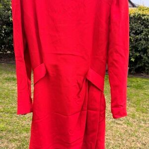 Vintage Schon Elegant Red Long Sleeve Dress